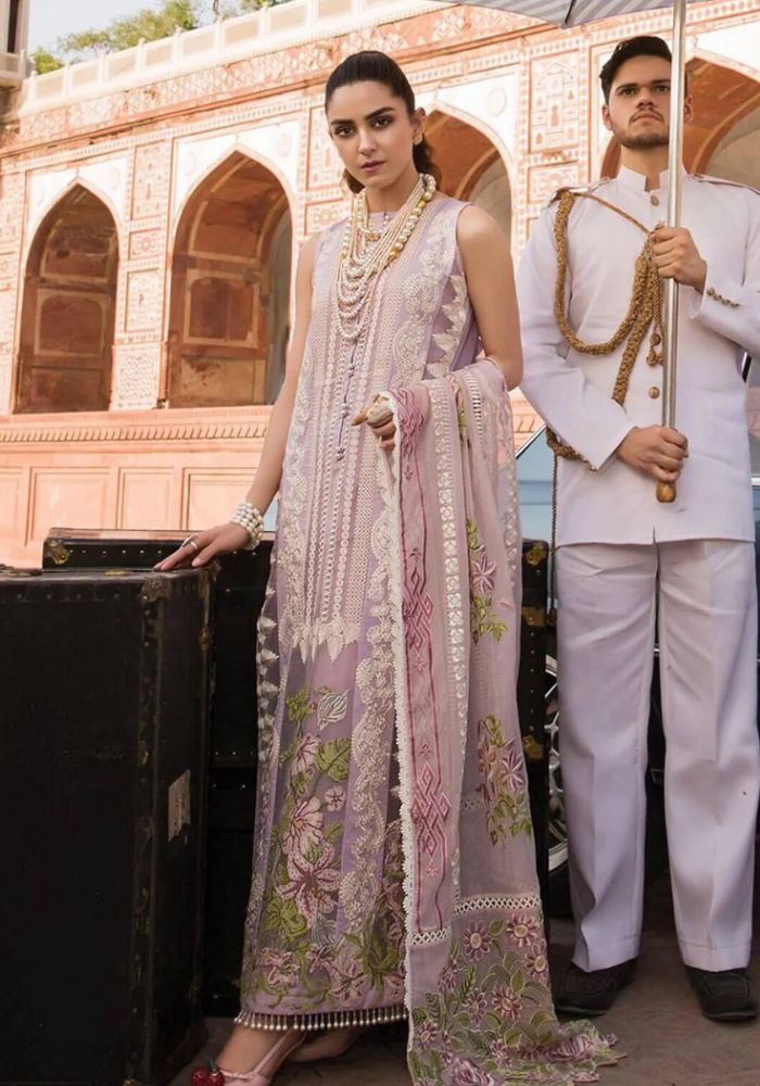 Embroidered 3 Piece Lawn Dress Unstitched - TAPESTRY LAVENDAR- KS015